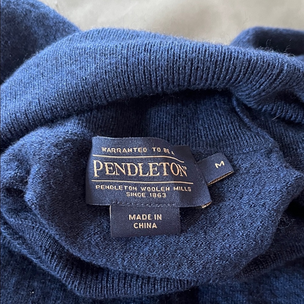 Pendleton Deep Blue Knit Sweater - image 2